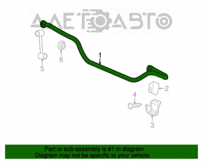 Stabilizatorul frontal pentru Jeep Grand Cherokee WK2 16- AWD