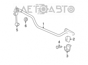 Stabilizatorul frontal pentru Jeep Grand Cherokee WK2 16- AWD 33mm, ruginit