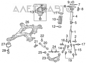 Arc spate stânga Jeep Grand Cherokee WK2 11-21 rigiditate roz-albastru-portocaliu.