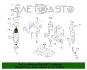 Suportul amortizorului asamblat, dreapta față, Jeep Grand Cherokee WK2 16-