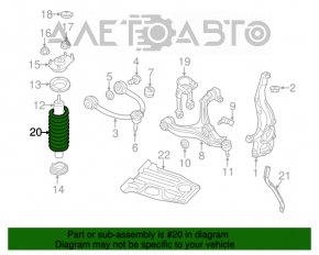 Arcul de suspensie din față dreapta pentru Jeep Grand Cherokee WK2 11-21, rigiditate galbenă, albastră și albă.