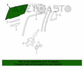 Geamul ușii din spate dreapta Toyota Rav4 13-18, tonifiere de fabrică, zgârieturi.