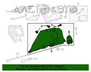 Обшивка арки левая Toyota Rav4 13-18