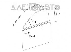 Молдинг дверь-стекло центральный передний левый Lexus IS 14-20