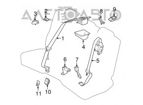 Ремень безопасности задний правый Lexus IS 14-20 черн