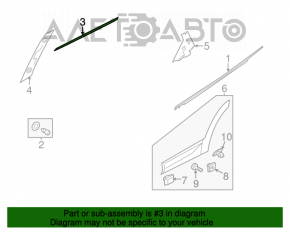 Garnitură ușă spate stânga superioară Hyundai Santa FE Sport 13-18