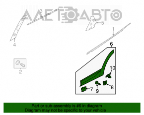 Capacul ușii din spate dreapta de jos Hyundai Santa FE Sport 13-18