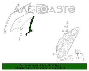 Направляющая стекла двери задней левой Hyundai Santa FE Sport 13-18