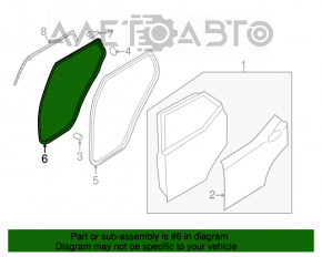 Уплотнитель двери задней правой Hyundai Santa FE Sport 13-18