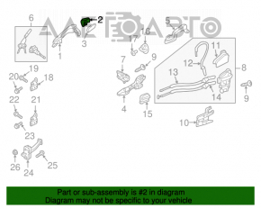 Capacul manetei exterioare, stânga față, Hyundai Santa FE Sport 13-18