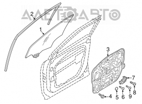 Уплотнитель стекла передний правый Hyundai Santa FE Sport 13-18