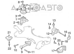 Подушка двигателя задняя Hyundai Santa FE Sport 13-18 2.0T OEM