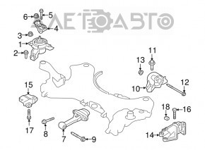 Pernele motorului dreapta Hyundai Santa FE Sport 13-16 2.4