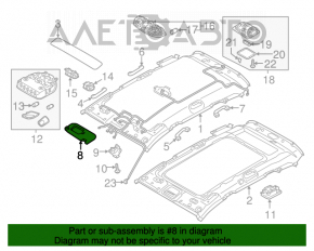 Козырек правый Hyundai Santa FE Sport 13-18 серый, без крючка