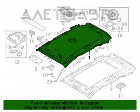 Acoperirea plafonului Hyundai Santa FE Sport 13-18 bej fără panoramică.