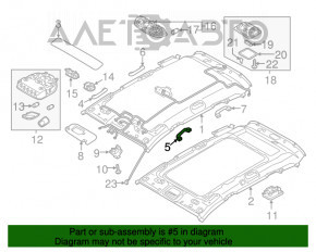 Manerul plafonului din spate stânga Hyundai Santa FE Sport 13-18 bej.