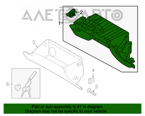 Перчаточный ящик, бардачок Hyundai Santa FE Sport 13-18 черн