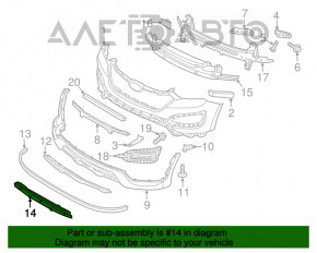 Grila inferioară a bara de protecție față pentru Hyundai Santa FE Sport 13-16, versiunea pentru piața americană.