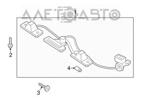 Bara de iluminare a numărului de la ușa portbagajului Hyundai Santa FE Sport 13-16, complet asamblată