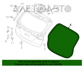 Уплотнитель резина двери багажника Hyundai Santa FE Sport 13-16