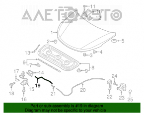 Cablu de deschidere a capotei Hyundai Santa FE Sport 13-18 în față