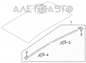 Capota dreapta a acoperișului Hyundai Santa FE Sport 13-18, nouă, originală OEM.