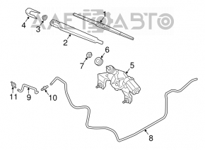 Stergatoare trapez cu motor spate Hyundai Santa FE Sport 13-18 nou original OEM