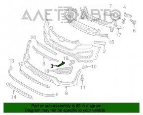 Кронштейн решетки радиатора grill правый Hyundai Santa FE Sport 13-18