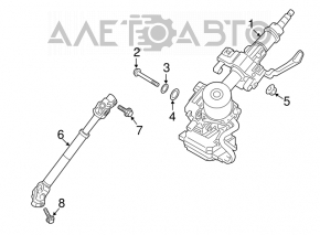 Coloana de direcție Hyundai Santa FE Sport 13-16 pre-restilizare cu EPS, fără start-stop.