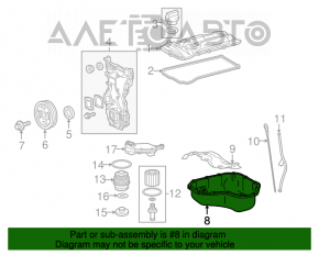 Palet ulei Toyota Camry v50 12-14 2.5 usa 2AR-FE nou OEM original