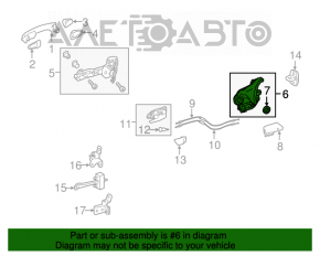 Blocare ușă spate dreapta Toyota Highlander 14-19