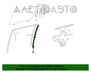 Направляющая стекла двери задней правой Toyota Highlander 14-19