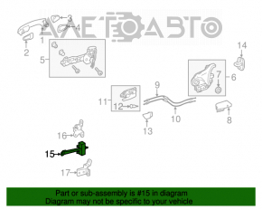 Limitatorul ușii din spate dreapta pentru Toyota Highlander 14-19