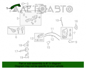 Mânerul ușii exterioare din față dreapta Toyota Highlander 14-19