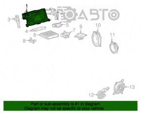 Radio-casetofon Toyota Highlander 14-16 cu ecran mic