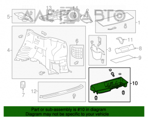 Tava portbagajului Toyota Highlander 14-19 negru, zgârieturi