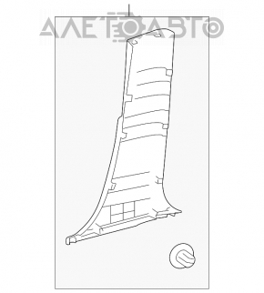Capacul stâlpului central dreapta jos Toyota Highlander 14-19 gri.