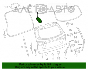 Buclele ușii portbagajului stânga Toyota Highlander 14-16