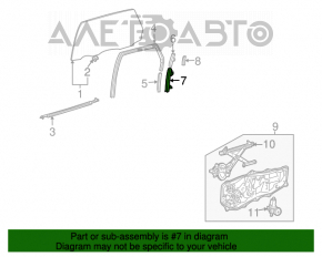 Geam ghidaj spate dreapta jos Toyota Sienna 04-10