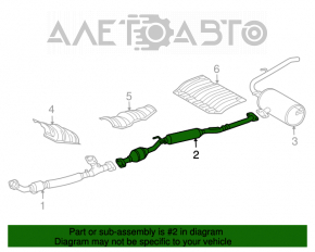 Catalizatorul de evacuare intermediar pentru Toyota Sienna 04-10