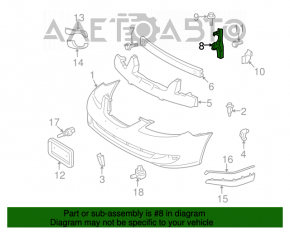 Крепление переднего бампера правое Toyota Solara 2.4 04-08
