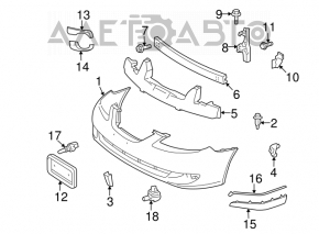 Крепление переднего бампера правое Toyota Solara 2.4 04-08