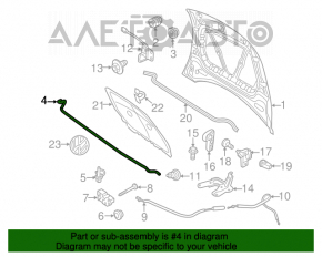 Опора упор капота VW Beetle 12-19 OEM