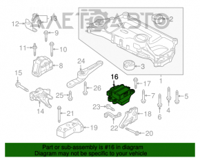 Подушка двигателя левая VW Jetta 11-18 USA 1.4T 2.0 мкпп