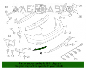 Reflectorul din spate al bara de protecție dreapta pentru VW Jetta 15-18 USA, nou, neoriginal.