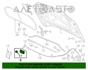 Замок капота VW Passat b7 12-15 USA с датчиком новый OEM оригинал