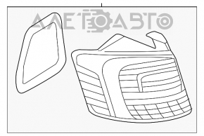 Фонарь внешний крыло левый VW Jetta 12-14 USA led, hybrid