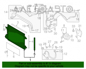 Radiatorul de aer condiționat și condensatorul VW Tiguan 09-17 sunt lovite în partea de jos