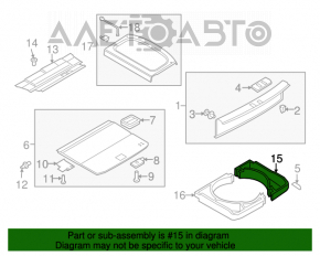 Capac portbagaj spate din spumă de polistiren dreapta VW Tiguan 09-17