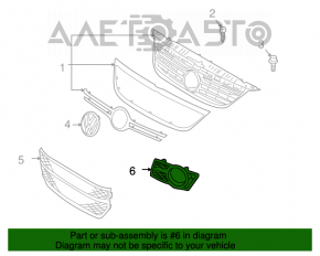 Grila bara stângă VW Tiguan 09-11 pre-restilizare fără PDC nou OEM original